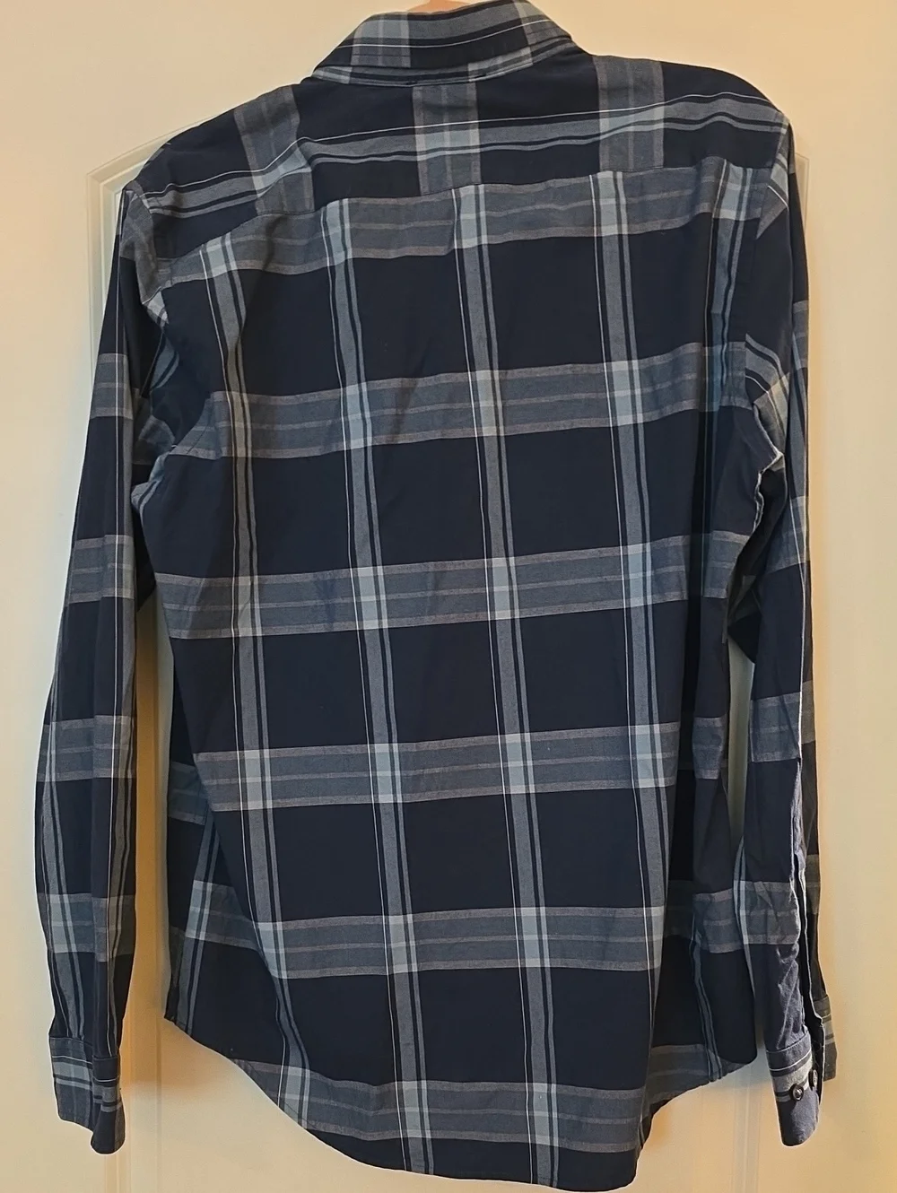 Banana Republic Men’s Navy Plaid Button-Up Shirt